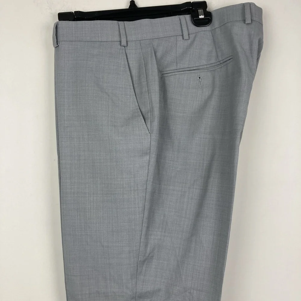 Bar III Mens Slim fit Dress Pants 38W 27L Light Grey Solid‎ Stretch